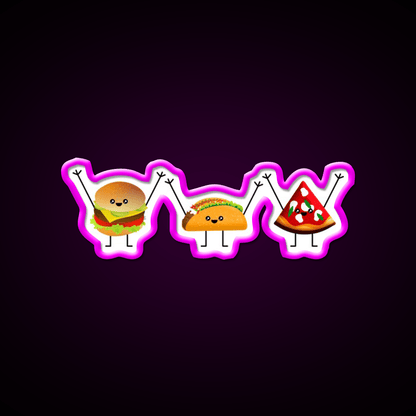 Burger Taco Pizza Best Friends Taco Led Neon Sign Mexican Food Sign Rgb Color - Shineneon