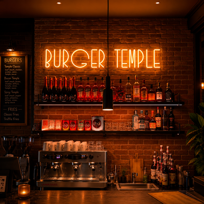 Burger Temple LED Neon Sign - 01 Original Product Image