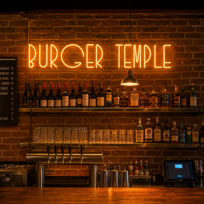 Burger Temple LED Neon Sign - 02 High-Converting Product Image