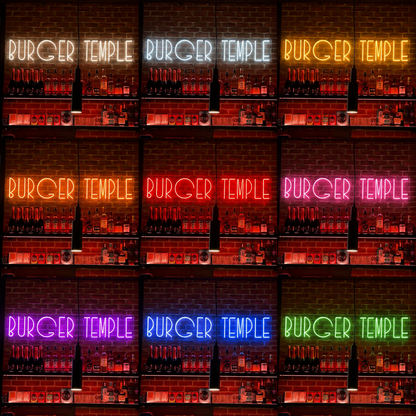Burger Temple LED Neon Sign - 05 Color Grid