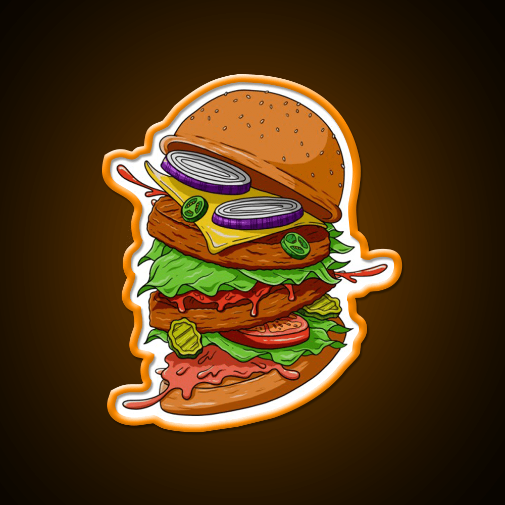 Burger Time Fast Food Led Neon Sign For Burger Place Rgb Color - Shineneon