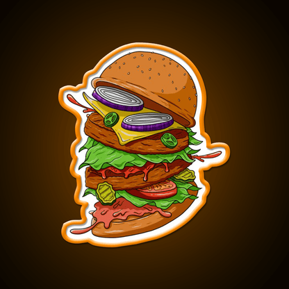Burger Time Fast Food Led Neon Sign For Burger Place Rgb Color - Shineneon