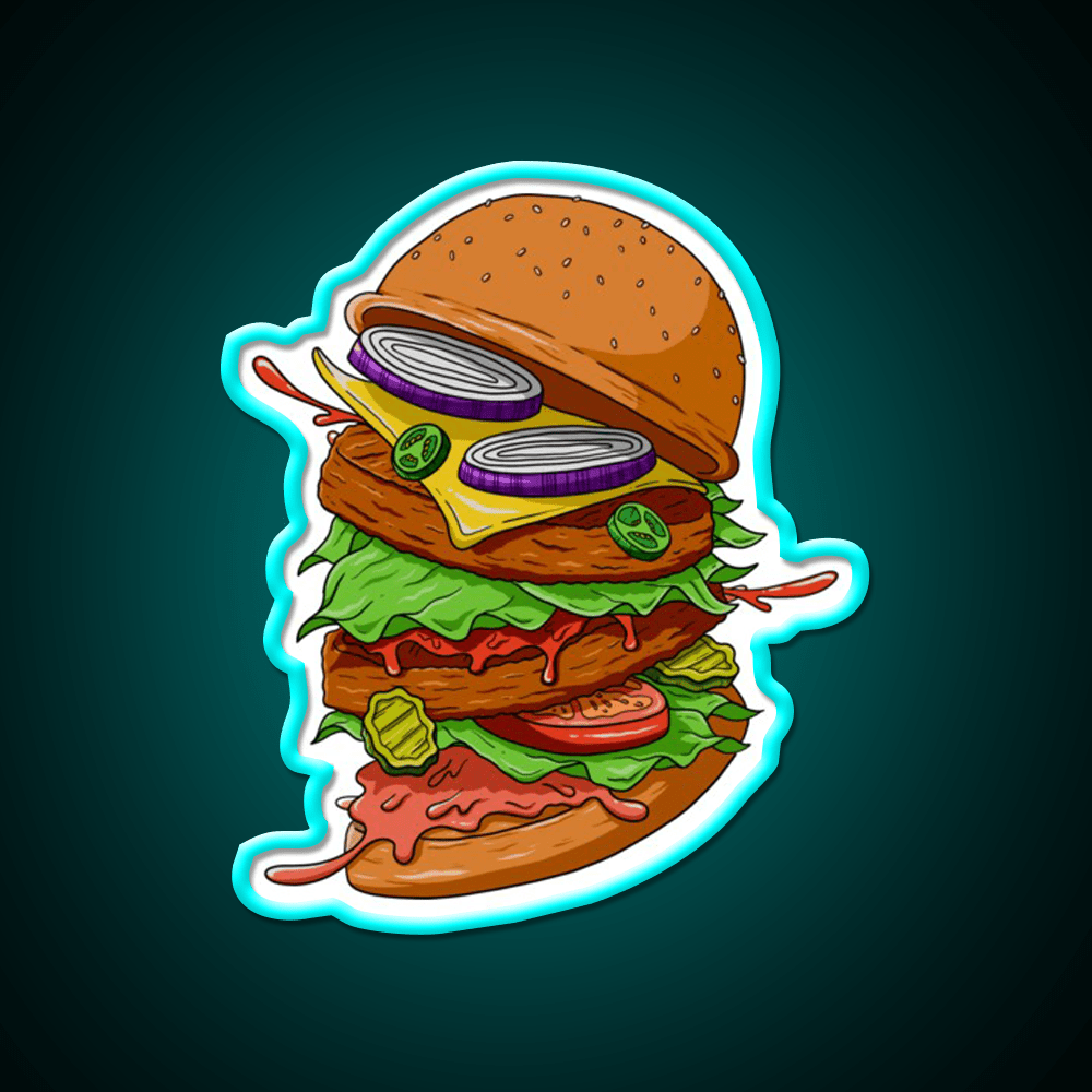 Burger Time Fast Food Led Neon Sign For Burger Place Rgb Color - Shineneon