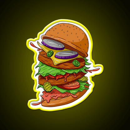 Burger Time Fast Food Led Neon Sign For Burger Place Rgb Color - Shineneon