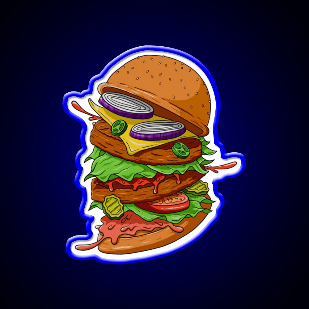 Burger Time Fast Food Led Neon Sign For Burger Place Rgb Color - Shineneon