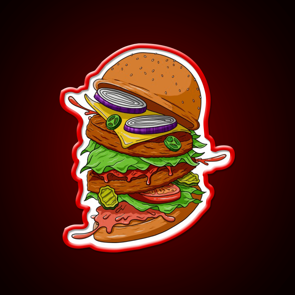 Burger Time Fast Food Led Neon Sign For Burger Place Rgb Color - Shineneon