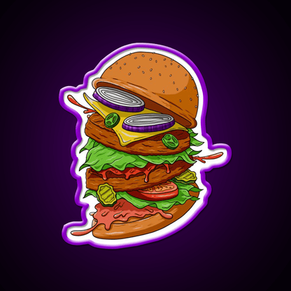 Burger Time Fast Food Led Neon Sign For Burger Place Rgb Color - Shineneon