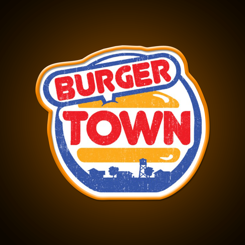 Burger Town Shirt Fast Food Led Neon Sign For Burger Place Rgb Color - Shineneon