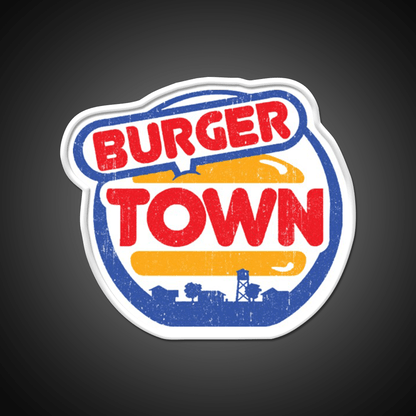 Burger Town Shirt Fast Food Led Neon Sign For Burger Place Rgb Color - Shineneon