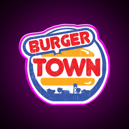 Burger Town Shirt Fast Food Led Neon Sign For Burger Place Rgb Color - Shineneon