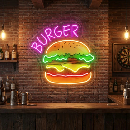 Burger Wall Art LED Neon Sign - 02 High-Converting Product Image