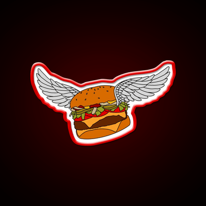 Burgerfly Fast Food Led Neon Sign For Burger Place Rgb Color - Shineneon