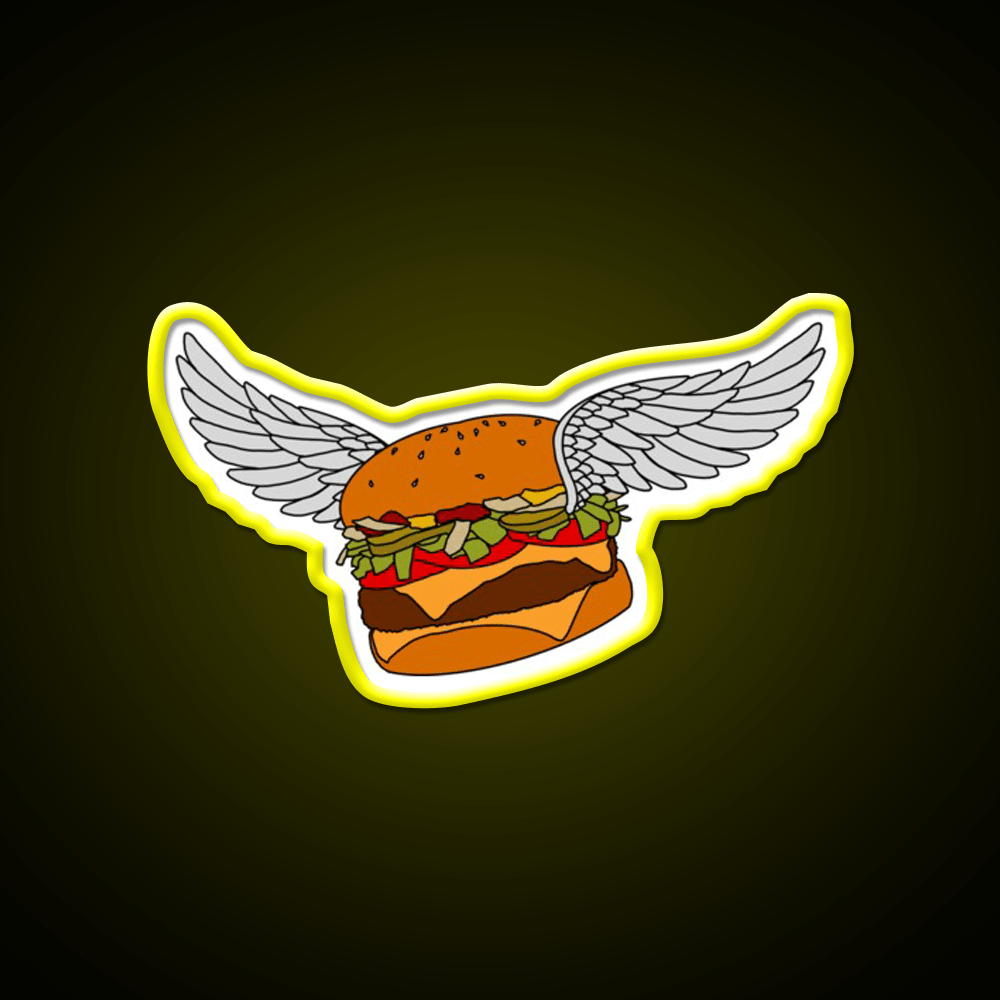 Burgerfly Fast Food Led Neon Sign For Burger Place Rgb Color - Shineneon