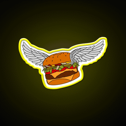Burgerfly Fast Food Led Neon Sign For Burger Place Rgb Color