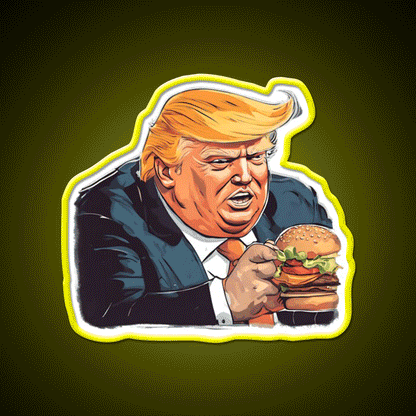 Burgerman Fast Food Led Neon Sign For Burger Place Rgb Color - Custom LED neon sign front view