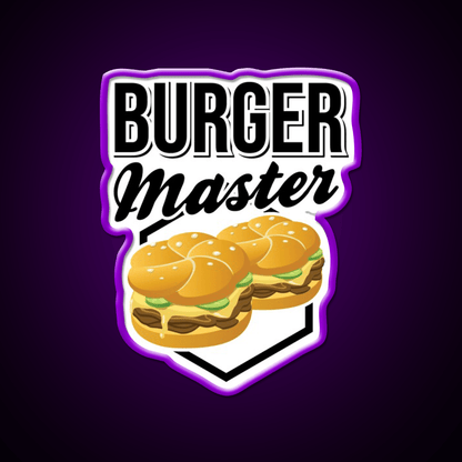 Burgermaster Chef Bbq Fast Food Led Neon Sign For Burger Place Rgb Color - Shineneon
