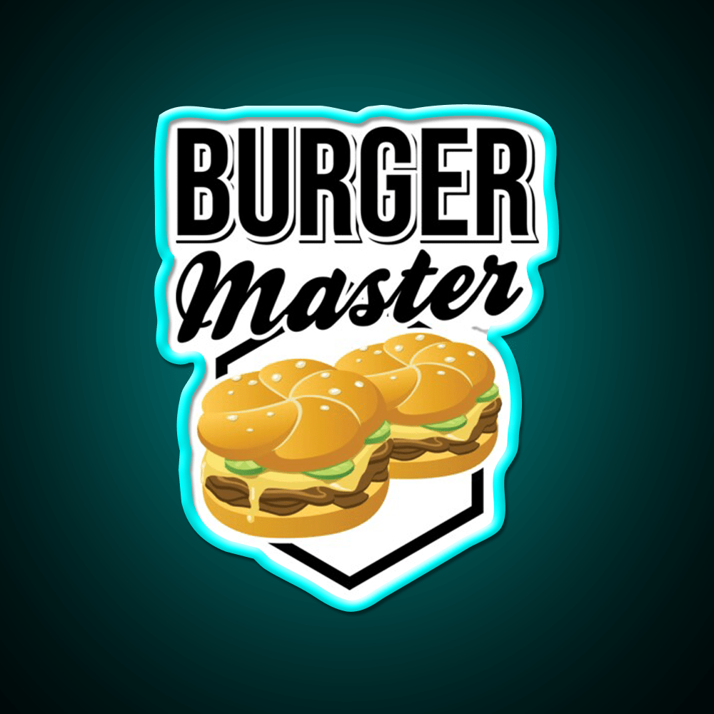 Burgermaster Chef Bbq Fast Food Led Neon Sign For Burger Place Rgb Color - Shineneon
