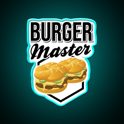 Burgermaster Chef Bbq Fast Food Led Neon Sign For Burger Place Rgb Color - Shineneon