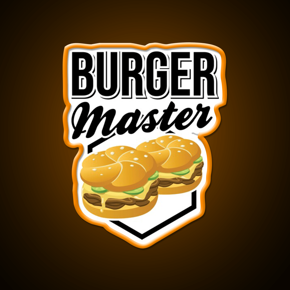 Burgermaster Chef Bbq Fast Food Led Neon Sign For Burger Place Rgb Color - Shineneon