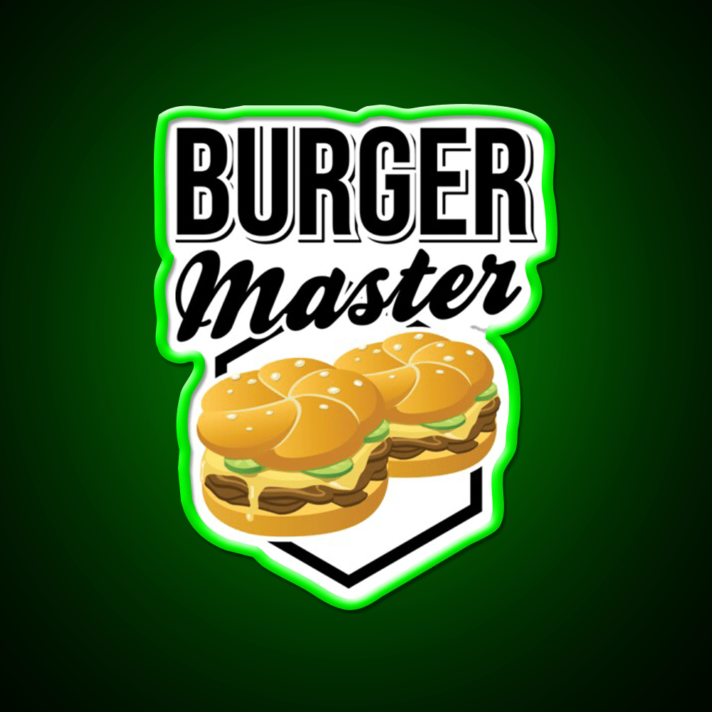 Burgermaster Chef Bbq Fast Food Led Neon Sign For Burger Place Rgb Color - Shineneon