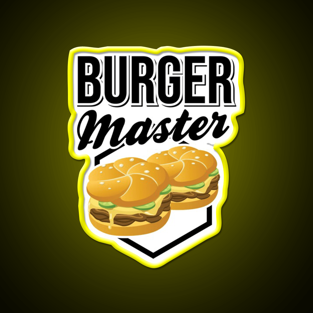 Burgermaster Chef Bbq Fast Food Led Neon Sign For Burger Place Rgb Color - Shineneon