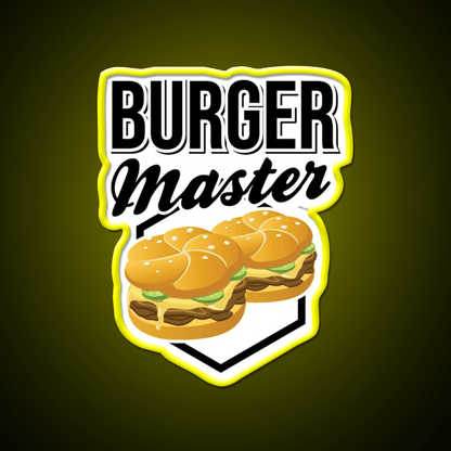 Burgermaster Chef Bbq Fast Food Led Neon Sign For Burger Place Rgb Color - Shineneon
