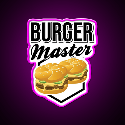 Burgermaster Chef Bbq Fast Food Led Neon Sign For Burger Place Rgb Color - Shineneon