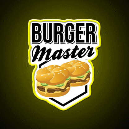 Burgermaster Chef Bbq Fast Food Led Neon Sign For Burger Place Rgb Color - Custom LED neon sign front view