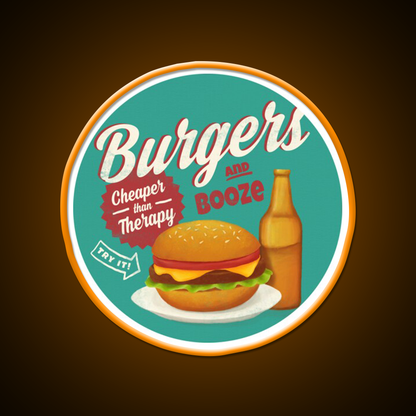 Burgers And Booze Beer Bar Decor Led Neon Sign Rgb Color - LED neon sign view 6