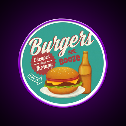Burgers And Booze Beer Bar Decor Led Neon Sign Rgb Color - LED neon sign view 9