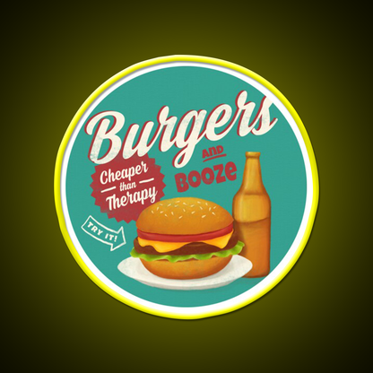 Burgers And Booze Beer Bar Decor Led Neon Sign Rgb Color - LED neon sign view 7