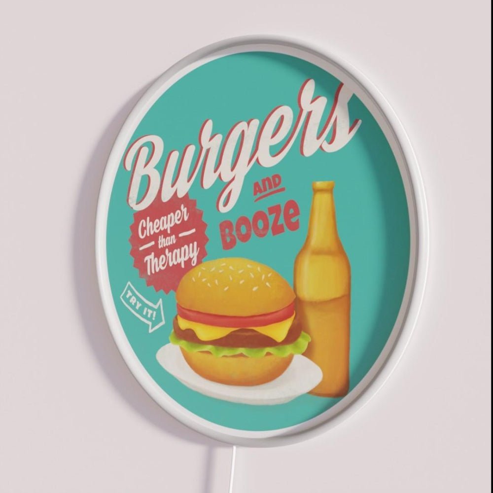Burgers And Booze Rgb Led Neon Sign - Shineneon