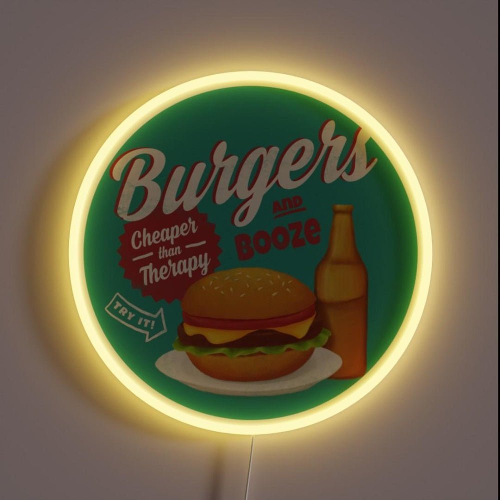 Burgers And Booze Rgb Led Neon Sign - Shineneon