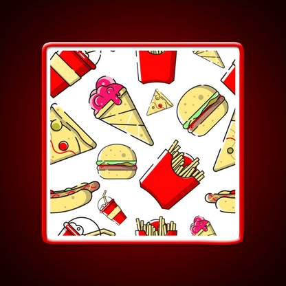 Burgers And Fries Fast Food Led Neon Sign For Burger Place Wall Art Rgb Color - Shineneon