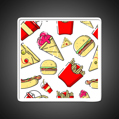 Burgers And Fries Fast Food Led Neon Sign For Burger Place Wall Art Rgb Color - Shineneon