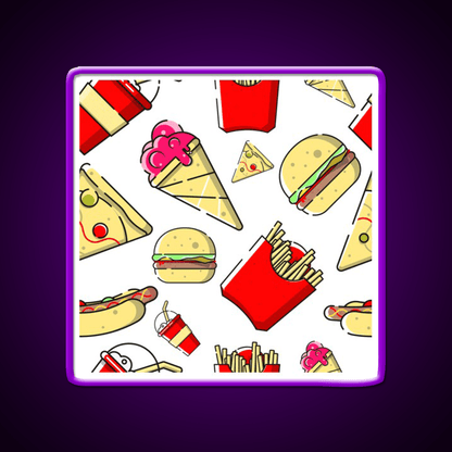 Burgers And Fries Fast Food Led Neon Sign For Burger Place Wall Art Rgb Color - Shineneon