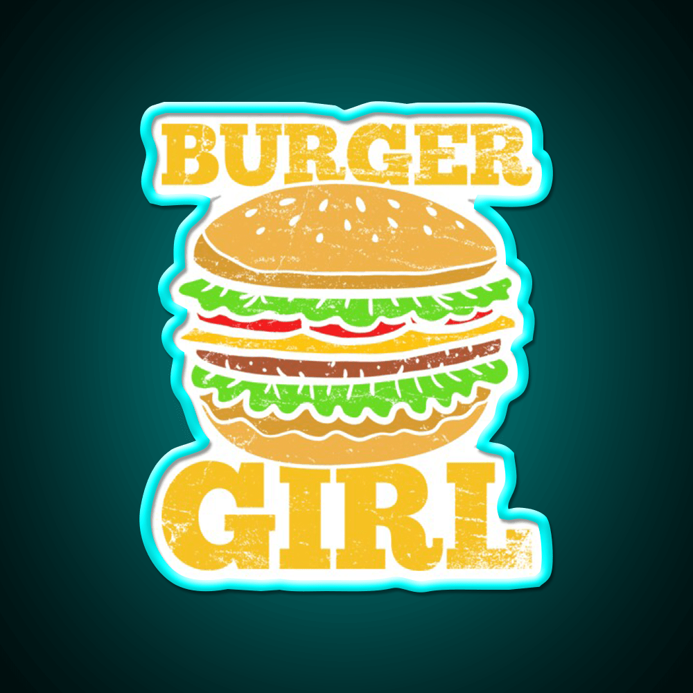 Burgers Hamburgers Girls Fast Food Led Neon Sign For Burger Place Rgb Color - Shineneon