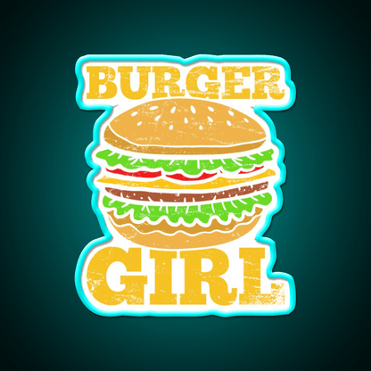 Burgers Hamburgers Girls Fast Food Led Neon Sign For Burger Place Rgb Color - Shineneon