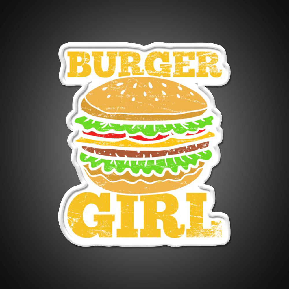 Burgers Hamburgers Girls Fast Food Led Neon Sign For Burger Place Rgb Color - Shineneon
