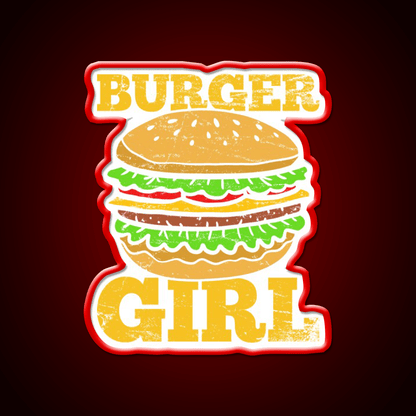 Burgers Hamburgers Girls Fast Food Led Neon Sign For Burger Place Rgb Color - Shineneon