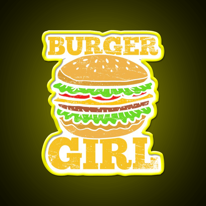 Burgers Hamburgers Girls Fast Food Led Neon Sign For Burger Place Rgb Color - Shineneon