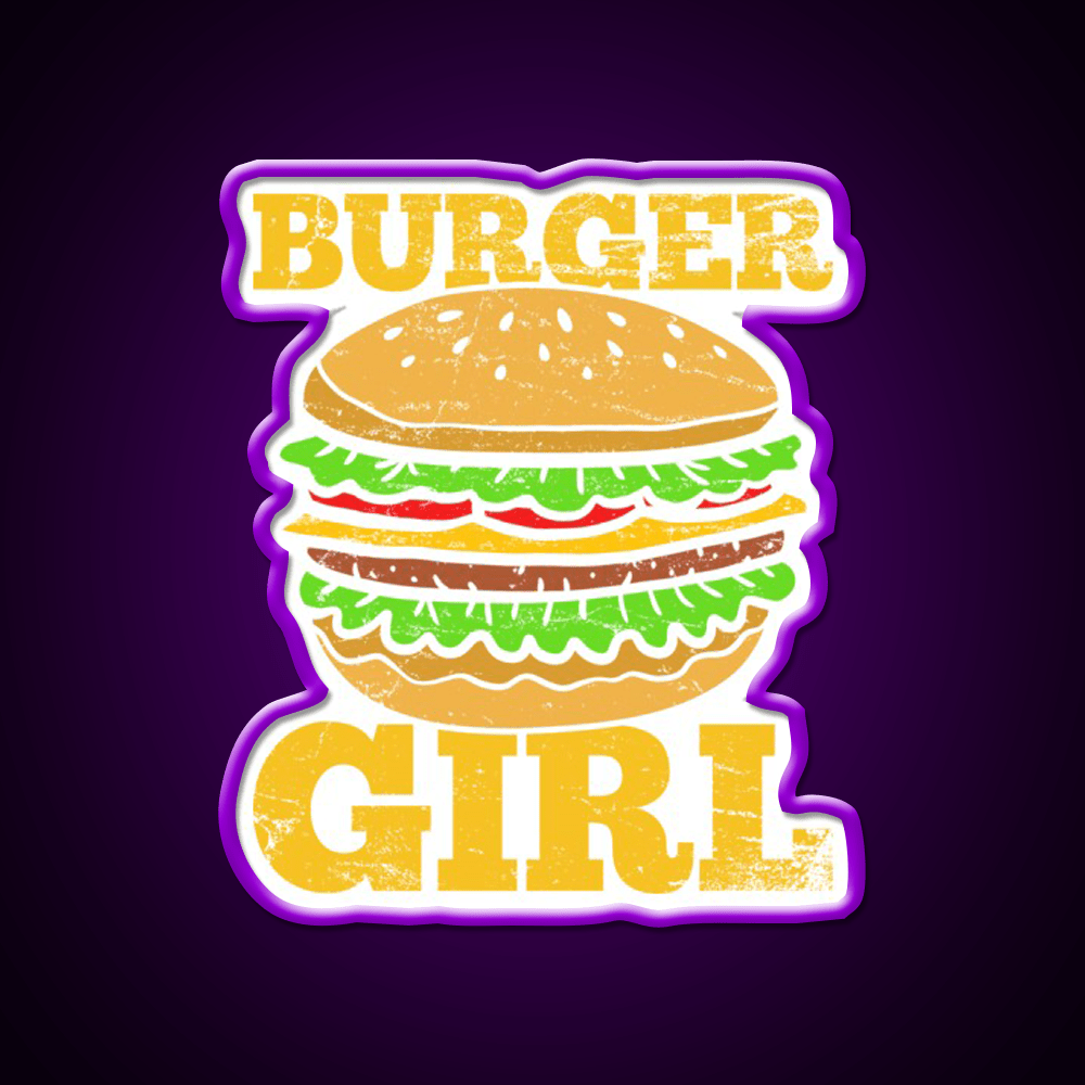 Burgers Hamburgers Girls Fast Food Led Neon Sign For Burger Place Rgb Color - Shineneon