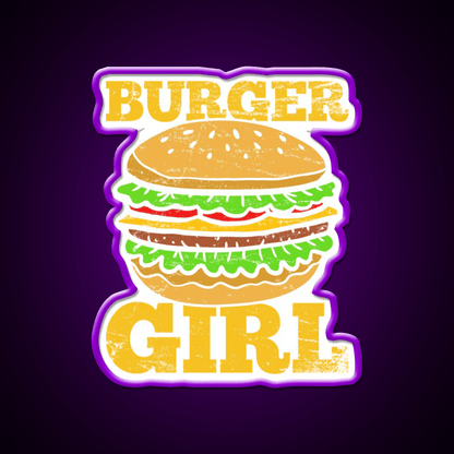 Burgers Hamburgers Girls Fast Food Led Neon Sign For Burger Place Rgb Color - Shineneon