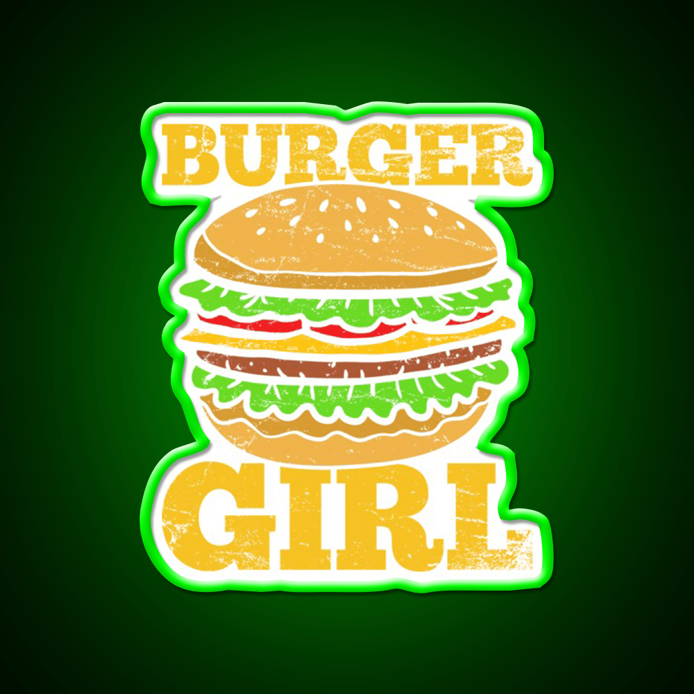Burgers Hamburgers Girls Fast Food Led Neon Sign For Burger Place Rgb Color - Shineneon
