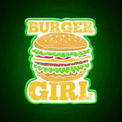 Burgers Hamburgers Girls Fast Food Led Neon Sign For Burger Place Rgb Color - Shineneon
