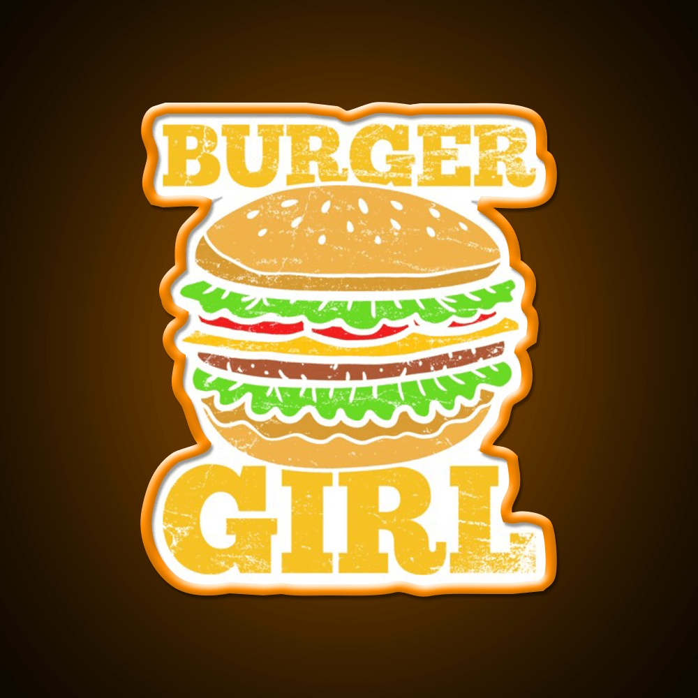 Burgers Hamburgers Girls Fast Food Led Neon Sign For Burger Place Rgb Color - Shineneon