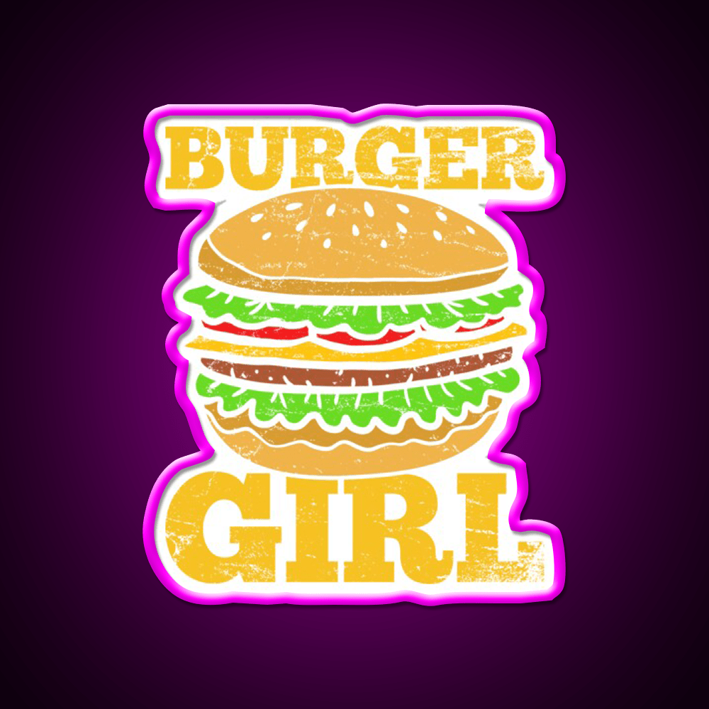 Burgers Hamburgers Girls Fast Food Led Neon Sign For Burger Place Rgb Color - Shineneon