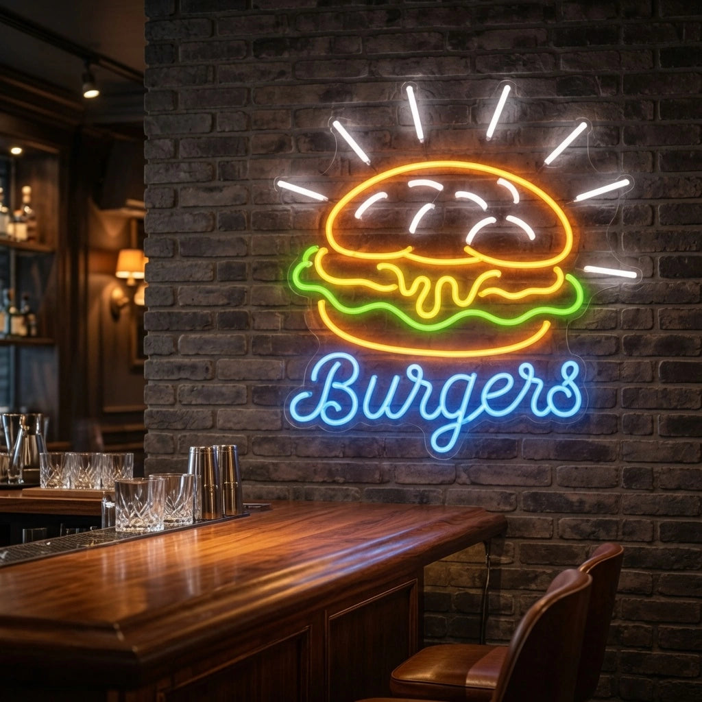 Burgers Room Decor LED Neon Sign - 02 High-Converting Product Image