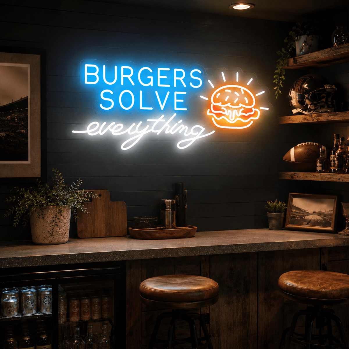 Burgers Solve Everything LED Neon Sign - Shineneon