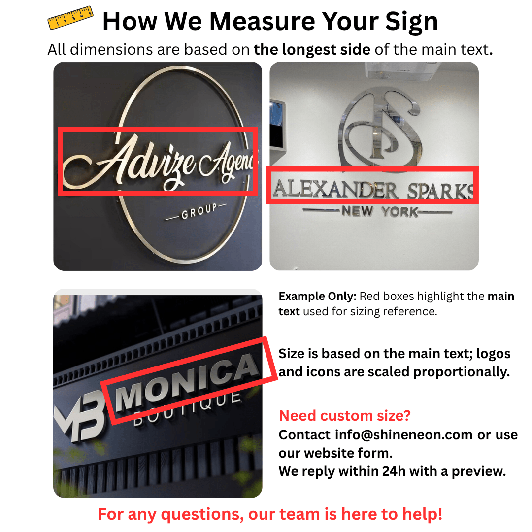 Burgundy Stainless Steel Metal 3d Sign_1 - Shineneon